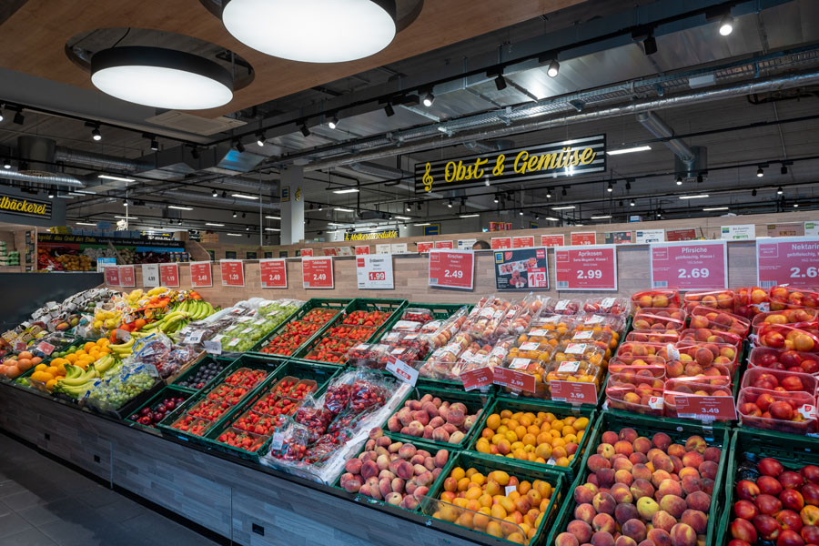 Obstabteilung in einem Supermarkt
